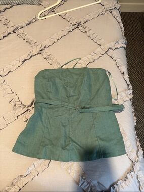 NWT Abercrombie & Fitch Strapless Green Linen Tube Top